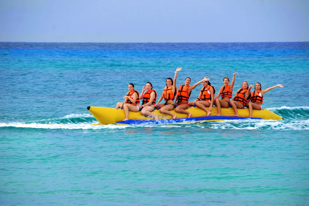 Day 2 : FULL DAY TOUR (10 Hours) WATER SPORTS ACTIVITIES A (One Round of Banana Boat, Fly Fish & Jet Ski) SUNSET ULUWATU TOUR WITH KECAK DANCE WITH RETURN TRANSFERS