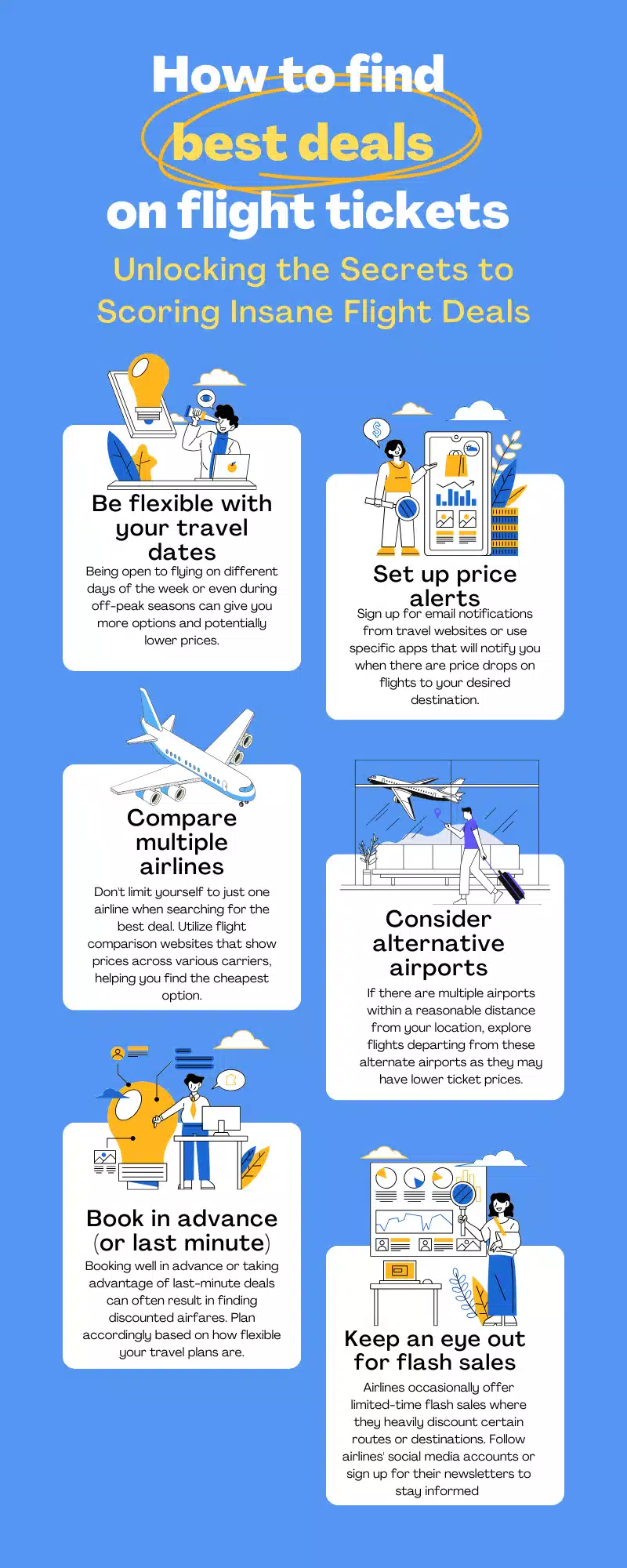 How to find best deals on flight tickets Infographic