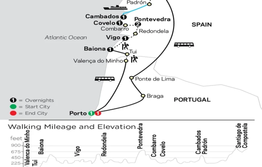 Camino de Santiago Package – Scenic Camino Portugues Coastal and Central route