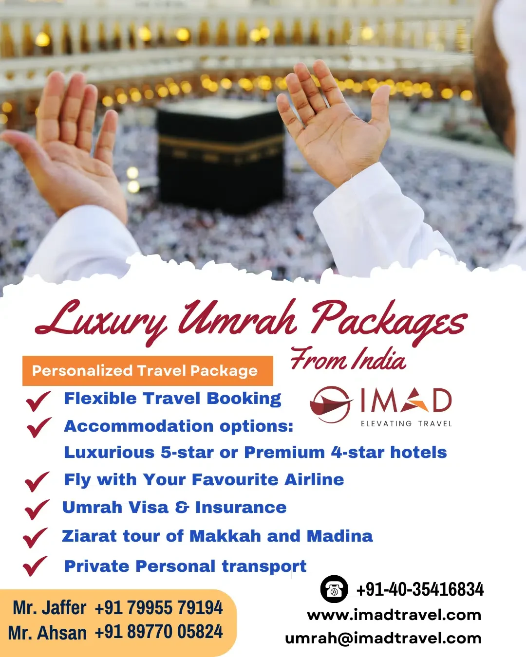 Custom Luxury Umrah Packages from India