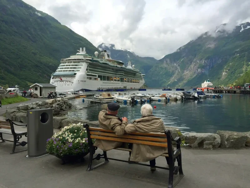 International cruise ship sailing through Norwegian fjord — IMAD Travel cruise guide for Indian travellers