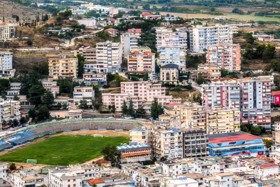 Aerial view of Gjirokastër, Albania in 6 Days Albania Package